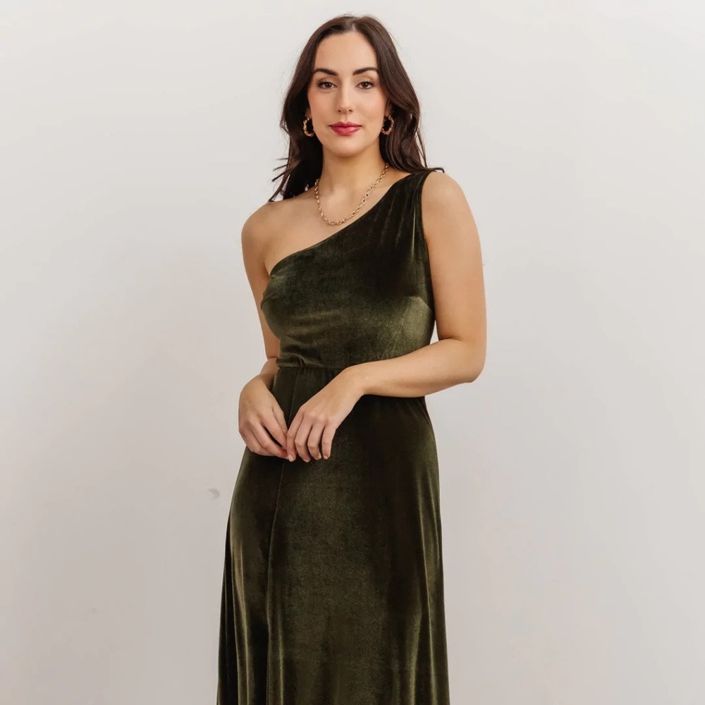 Baltic Born Tatiana Dress in Olive Velvet
